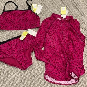 NWT 2 Piece Swimsuit with Rash-guard